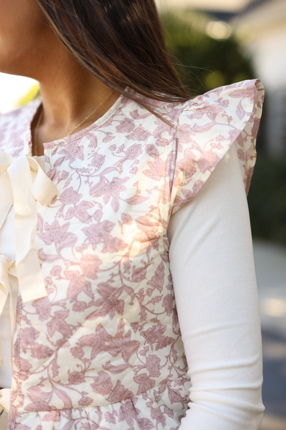 Kammi Vest - Ivory/Blush