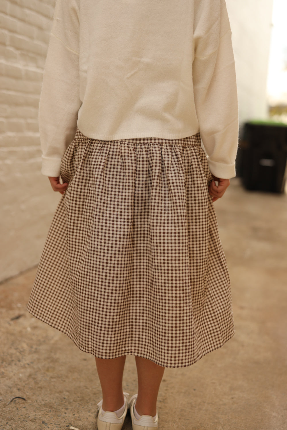 Lola Gingham Skirt - Brown/Cream