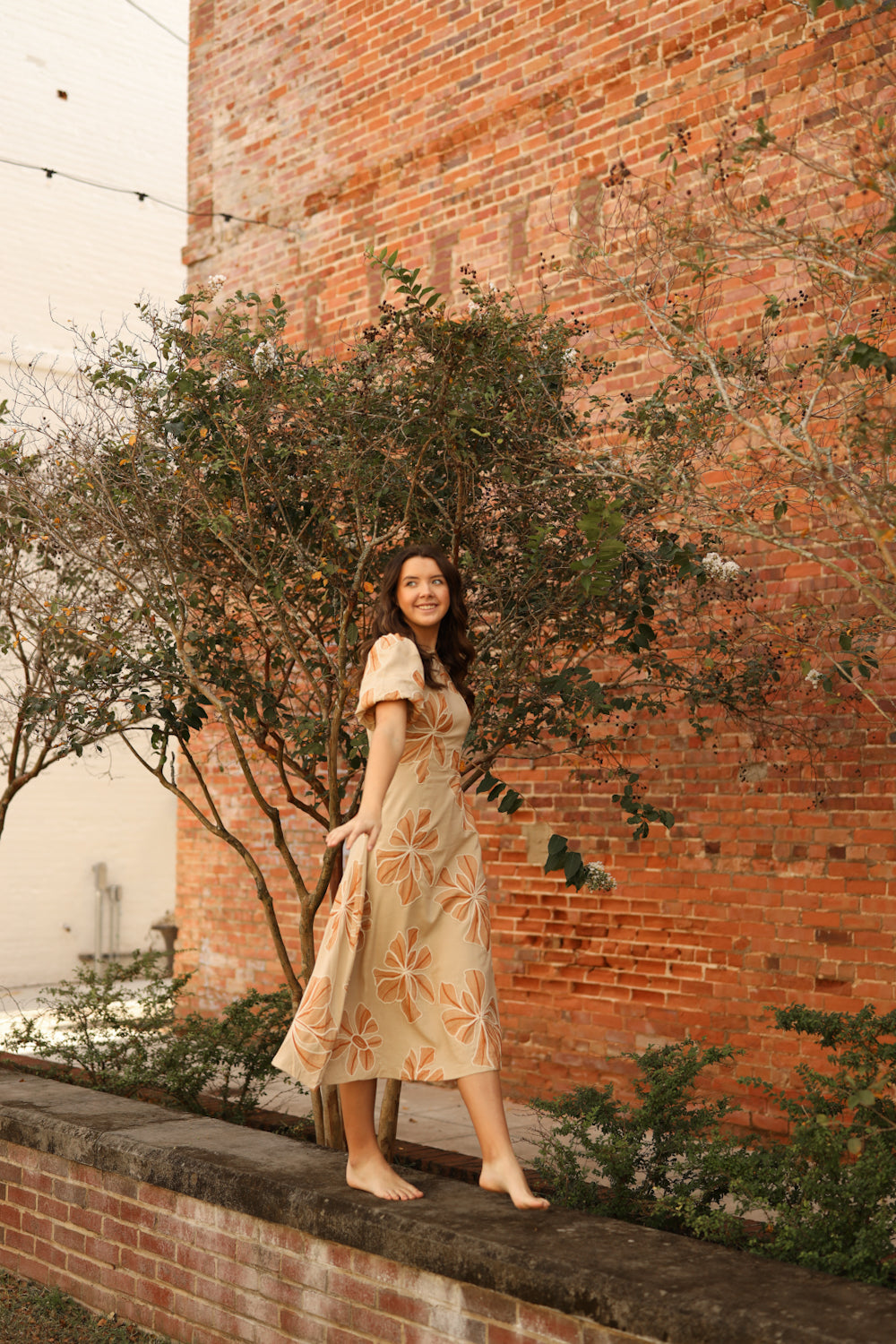 Beckham Dress - Khaki Floral