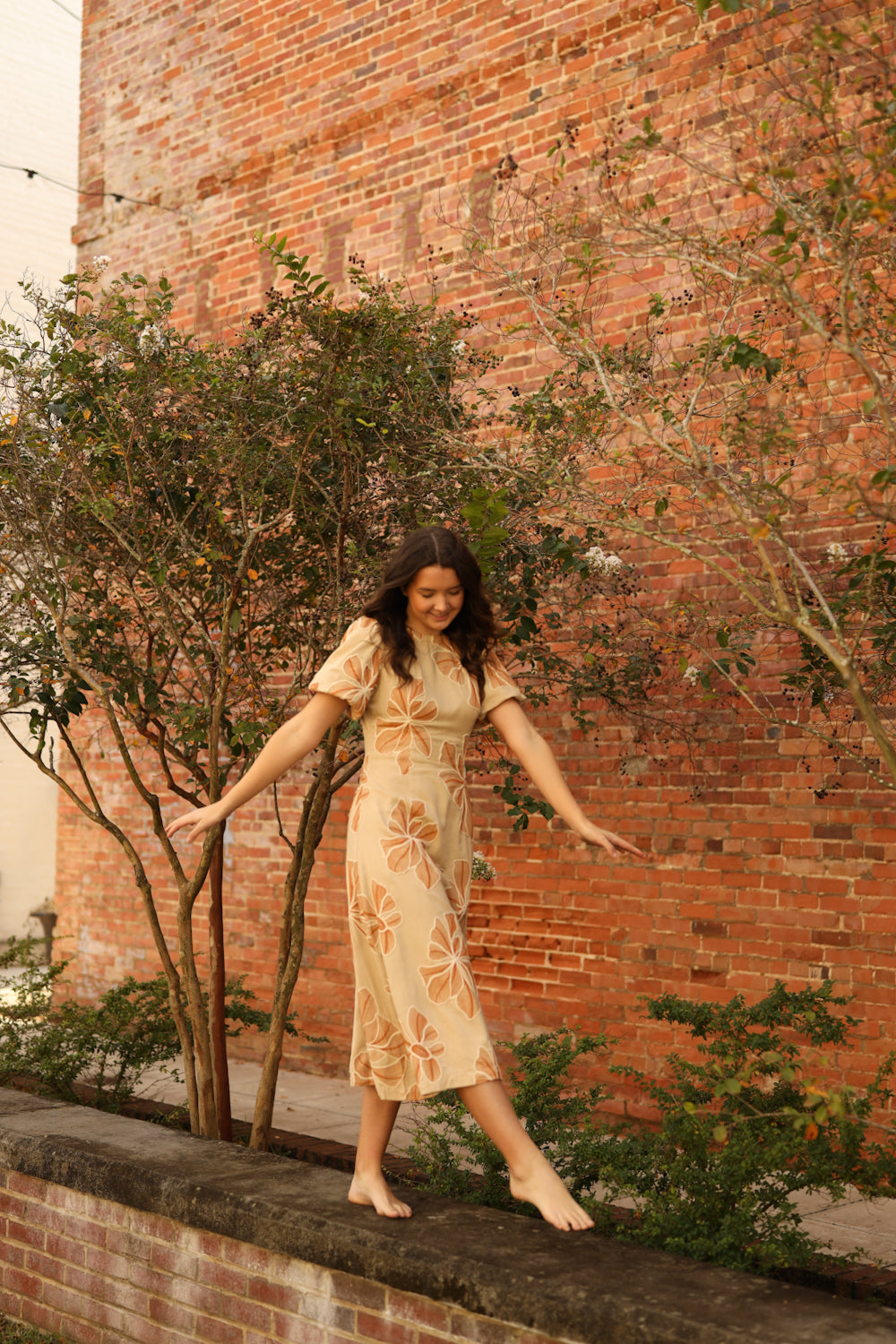 Beckham Dress - Khaki Floral