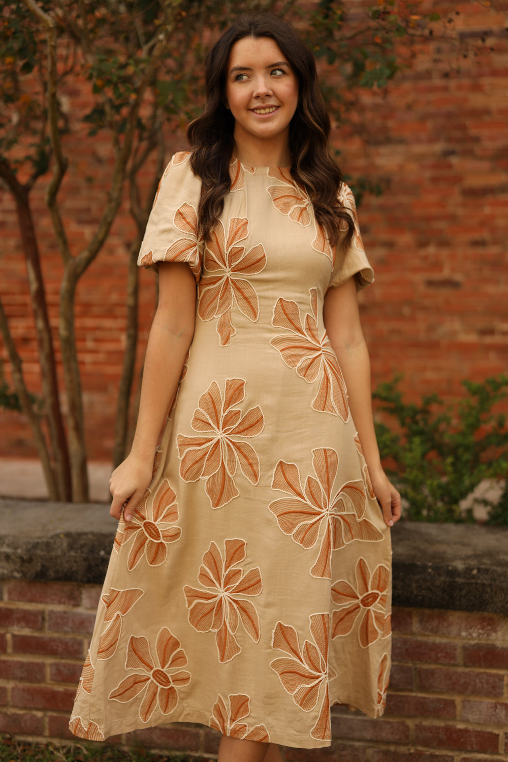 Beckham Dress - Khaki Floral