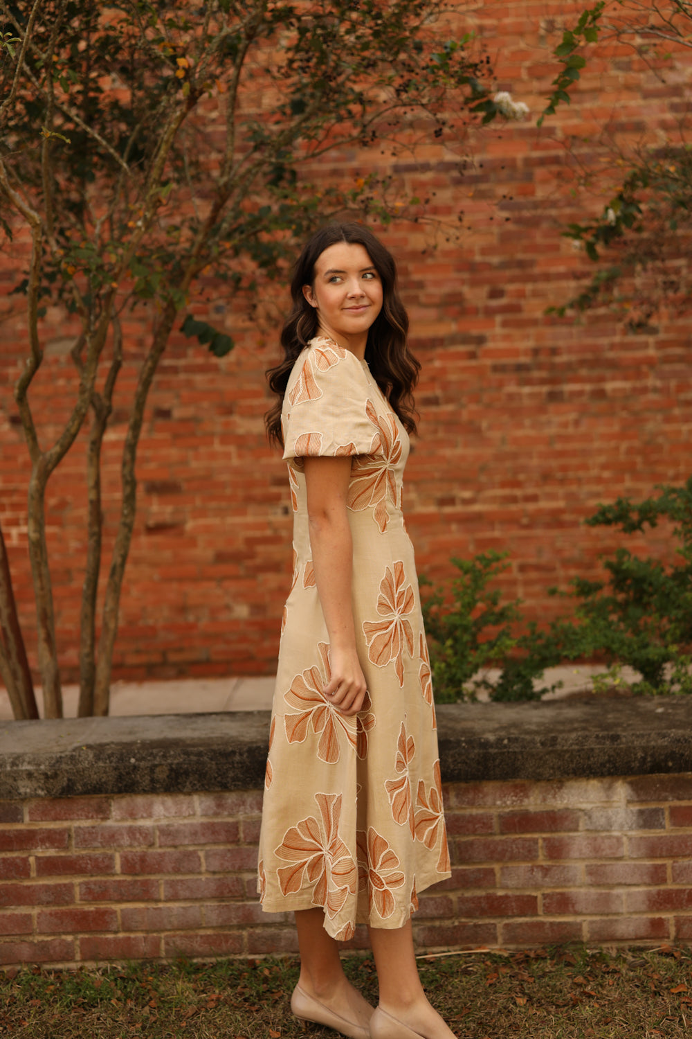 Beckham Dress - Khaki Floral