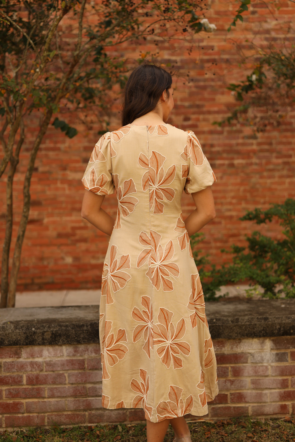 Beckham Dress - Khaki Floral