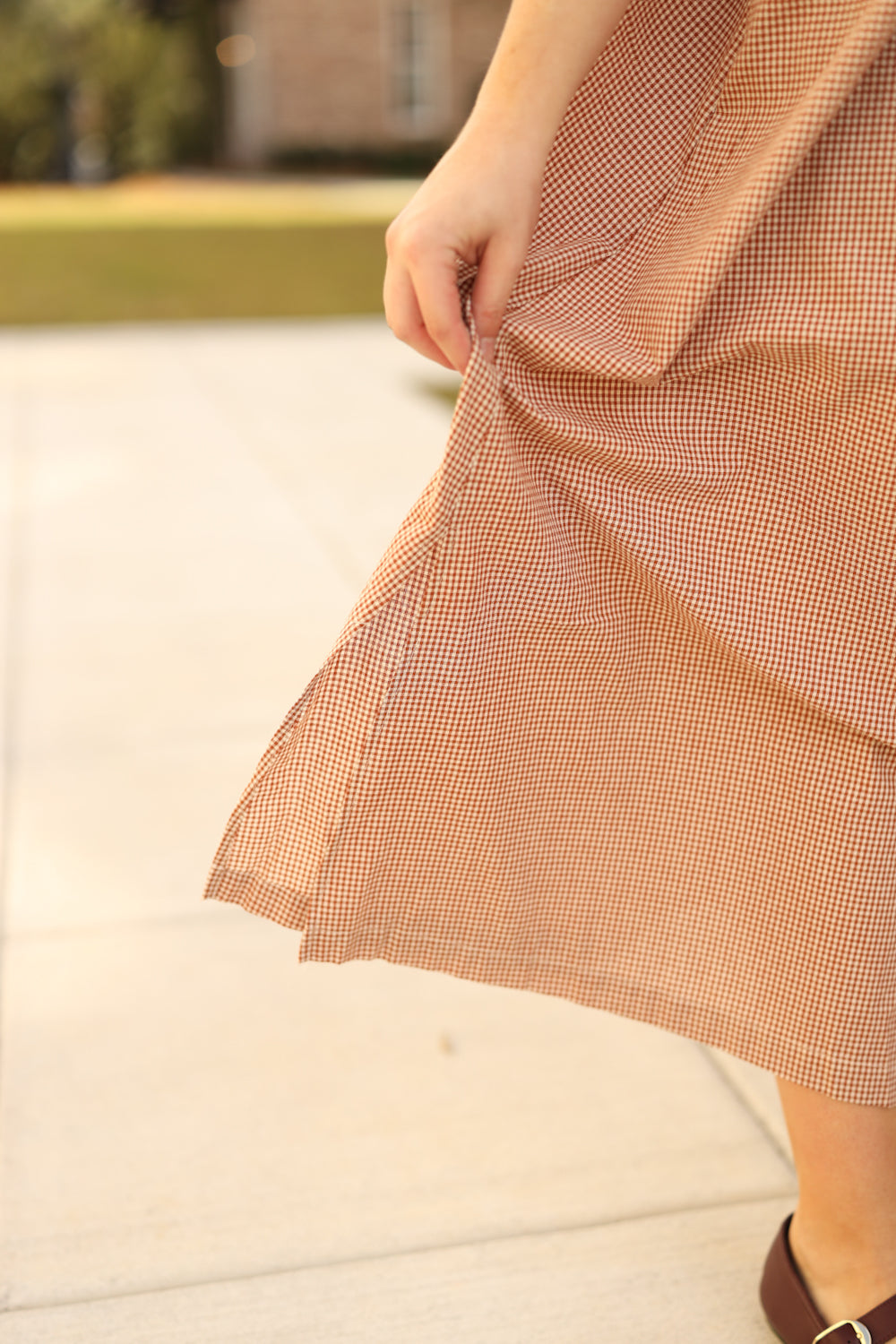 Jayne Dress - Gingham Cream/Rust