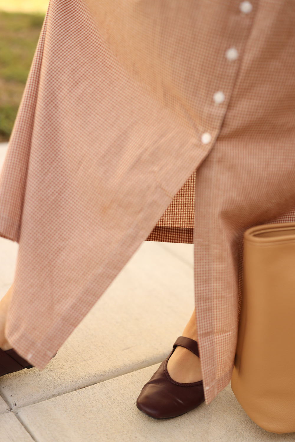Jayne Dress - Gingham Cream/Rust